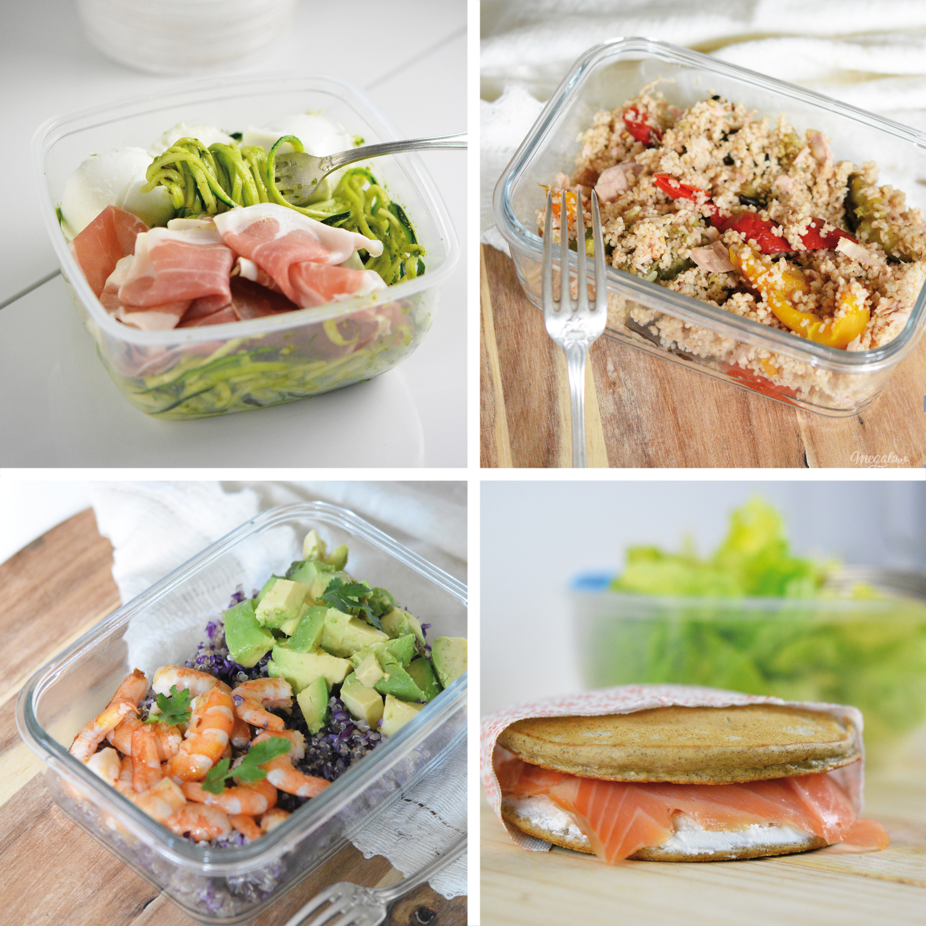 Mes 4 “lunchboxes” préférées – équilibrées et IG bas – Megalow Food